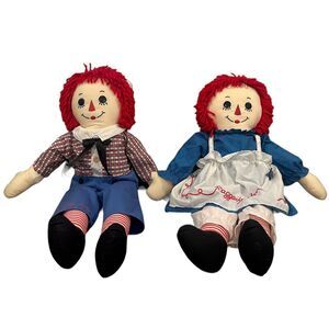 2007 Classic RAGGEDY ANN & RAGGEDY ANDY Plush Dolls Applause Hasbro Large 28""
